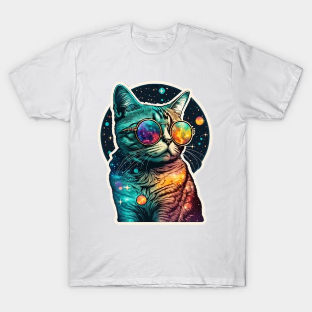 Cosmic Cool Cat Strikes Again T-Shirt by TrooperLX1177